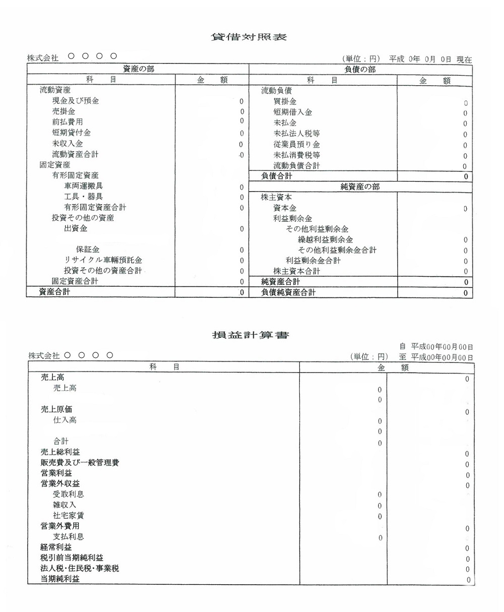 会社決算書